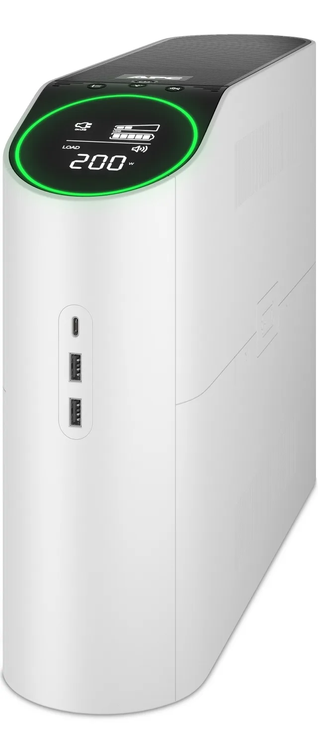APC Back-UPS Pro, 2200VA/1320W, Tower, 230V, 4x Schuko and 2x IEC C13 outlets, RGB Lights, Pure Sine Wave, Arctic (White)