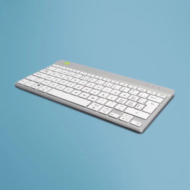 R-Go Tools Ergonomic keyboard R-Go Compact Break, compact keyboard with break software, QWERTZ (CH), Bluetooth, white
