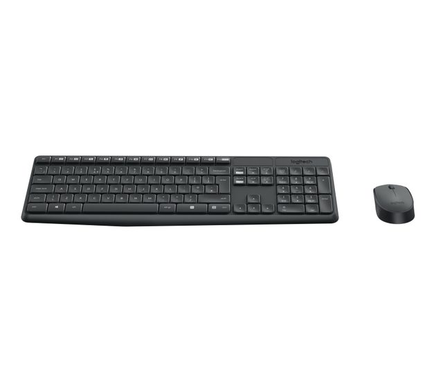 Logitech 920-007915 keyboard Mouse included Universal RF Wireless Greek Grey