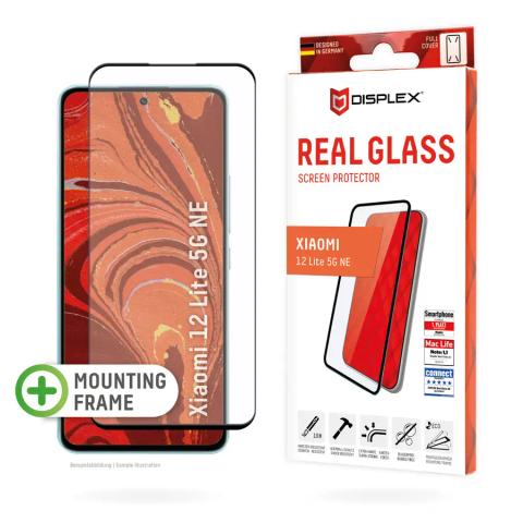 Displex Full Cover Screen Protector (10H) for Xiaomi 12 Lite 5G NE, Eco Mounting Frame, Full Cover