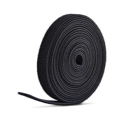 StarTech.com 75ft (22.8m) Hook and Loop Roll, 0.5in Wide, Black, Cut-to-Size Reusable Cable Ties, Fastener Tape, Adjustable Fabric Wraps, Bulk Roll