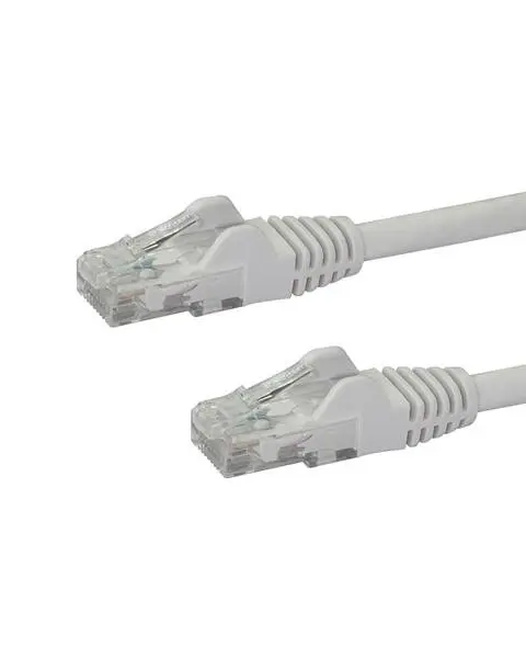 StarTech.com 2m CAT6 Ethernet Cable - White CAT 6 Gigabit Ethernet Wire -250MHz 100W PoE RJ45 UTP Network/Patch Cord Snagless w/Strain Relief Individually Tested