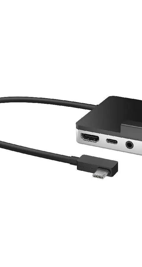 j5create JCD612 USB-C™ to 4K 60 Hz HDMI™ Travel Dock for iPad Pro®, includes 1x HDMI port and 2x USB ports, Black and Silver