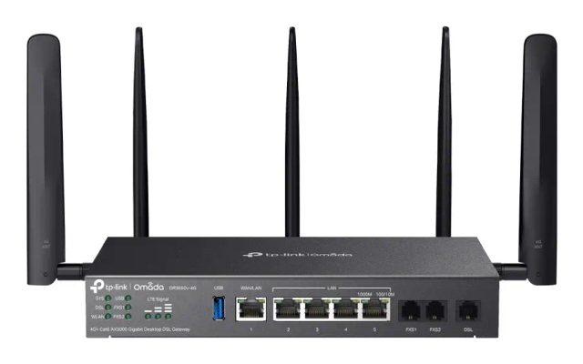 TP-Link Omada DR3650V-4G wireless router Gigabit Ethernet Dual-band (2.4 GHz / 5 GHz) Black