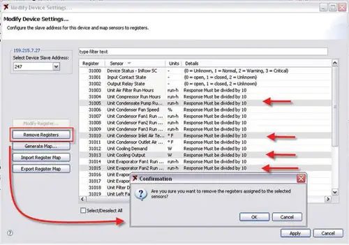 APC Data Center Expert Modbus TCP Output
