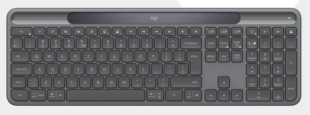 Logitech Signature Slim Solar+ K980 for Business keyboard Universal RF Wireless + Bluetooth Swiss Graphite