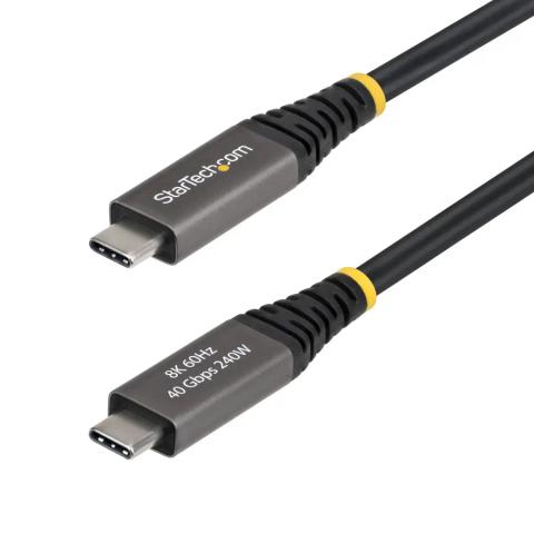 StarTech.com 2m (6ft) Active USB4 Cable, 40Gbps, 240W PD, 8K 60Hz/4K 240Hz DP2.1 DP40, TPE Jacket, Thunderbolt 4 Compatible USB-C Cable - Black USB-C Cord