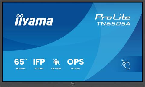 iiyama TN6505A-B1AG Signage Display Interactive flat panel 163.8 cm (64.5") 500 cd/m² 4K Ultra HD Black Touchscreen