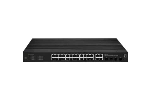 LevelOne Hilbert 28-Port Industrial Gigabit Smart Lite Switch, 24x RJ45, 4x SFP/RJ45 Combo
