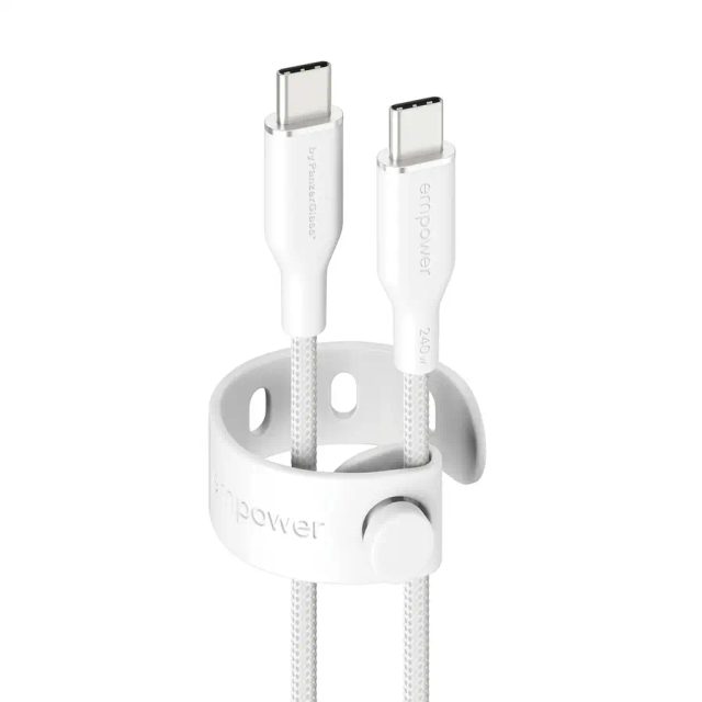 PanzerGlass empower™ by ® Racing 240W USB-C to USB-C Cable | USB 2.0 | 2M | Silver White