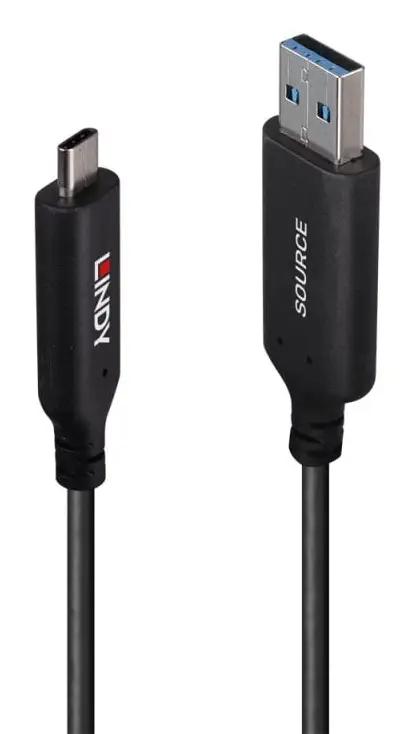 Lindy 50m USB 3.2 Gen 1 Type A to C Fibre Optic Hybrid Cable