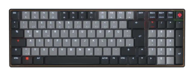 CHERRY KW 550 MX LP keyboard Home/Office USB + Bluetooth QWERTZ German Black