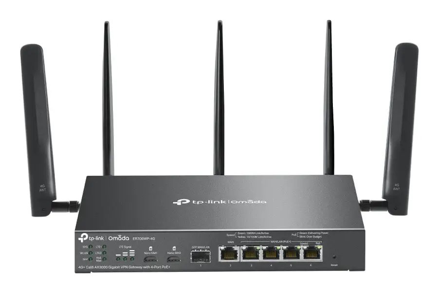 TP-Link Omada ER706WP-4G wireless router Gigabit Ethernet Dual-band (2.4 GHz / 5 GHz) Black