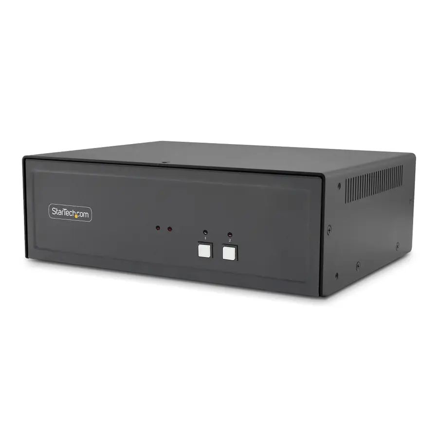 StarTech.com Secure 2-Port Dual-Monitor KVM Switch, DVI, NIAP 4.0 Desktop KVM, Metal Housing, CAC Port, Made in the USA