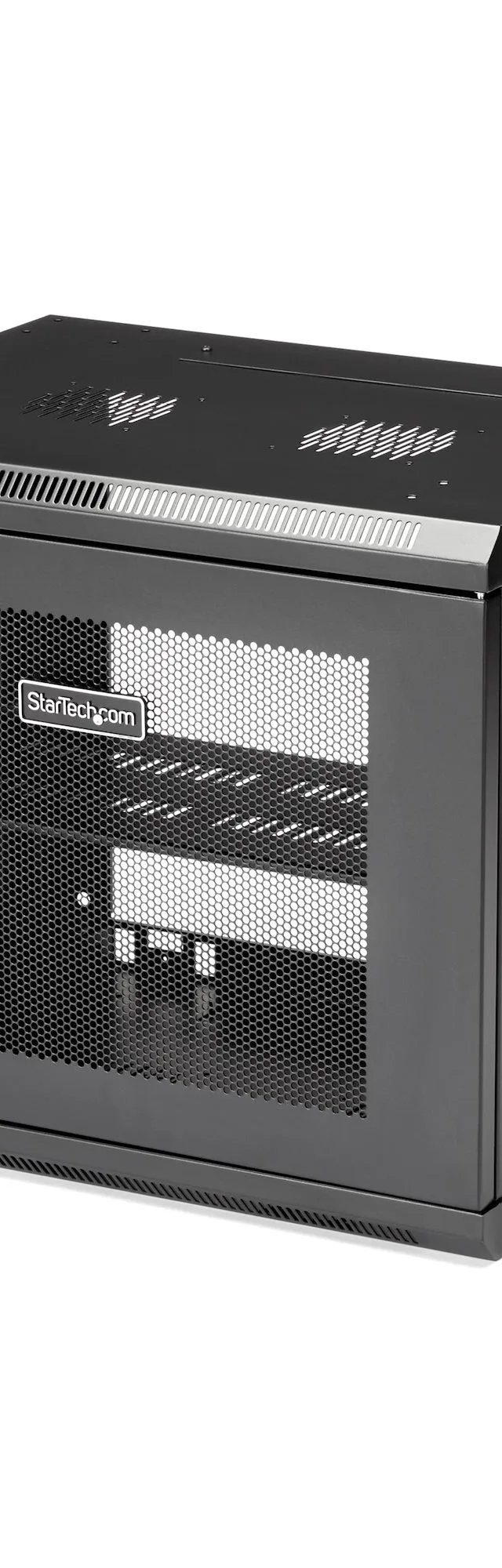 StarTech.com 2-Post 9U Wall Mount Network Cabinet with 1U Shelf, 19" Wall-Mounted Server Rack for Data / Networking / AV / Electronics / Computer Equipment, Small Vented Rack Enclosure