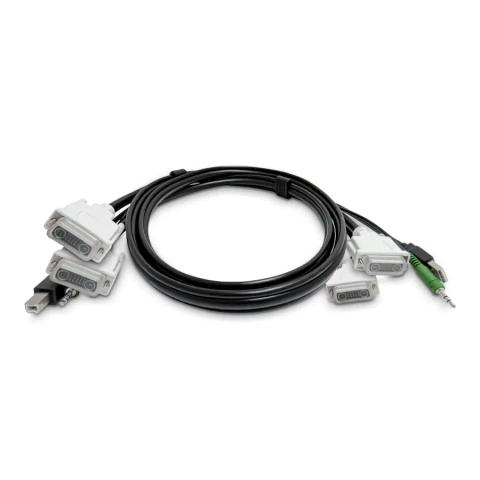 StarTech.com 6ft (1.8m) Dual-DVI KVM Cable, USB 2.0, 3.5mm Audio, Universally Compatible Combo Cable for KVM Switches, TAA Compliant