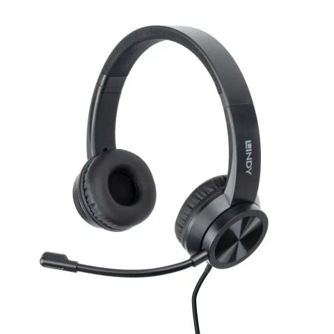 Lindy USB-C Office Headset with USB A to C Adapter
