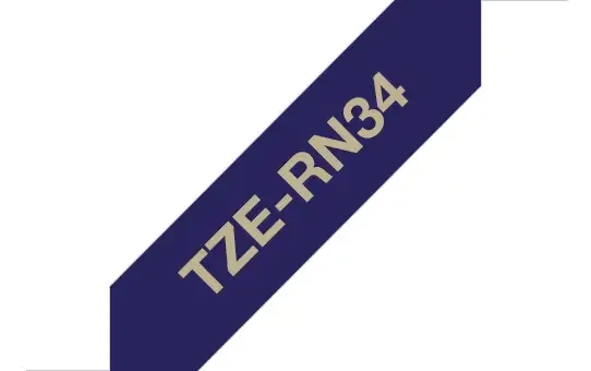 Brother TZE-RN34 label-making tape Gold on navy
