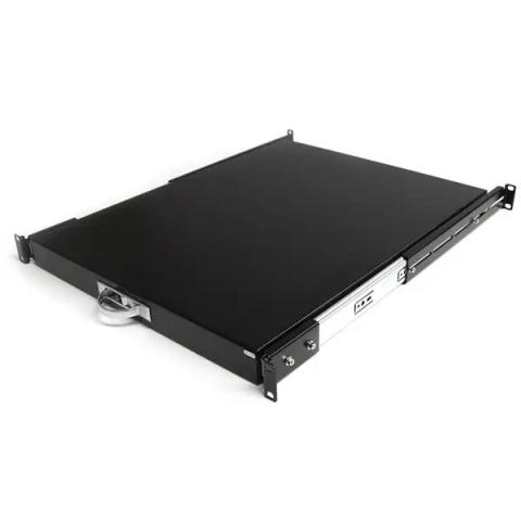 StarTech.com 1U Sliding Server Rack Mount Keyboard Shelf Tray, 55lbs (25Kg), 22in (55cm) Deep Steel Pull Out Drawer for 19" AV, Network Equipment Rack