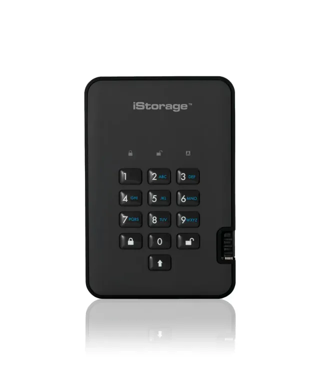 iStorage diskAshur² HDD 500GB Black | Secure Portable Hard Drive |AES-XTS 256-bit Hardware Encryption | PIN protected | OS & Platform Independent | TAA Compliant |Brute force hack defence | Dust/Water Resistant