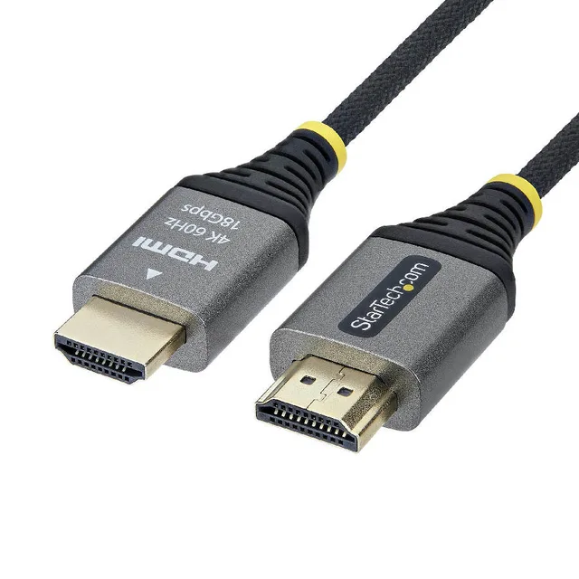 StarTech.com 2m (6ft) Premium Certified High Speed HDMI Cable, Ultra Flexible HDMI Cable, 4K 60Hz/1440p 144Hz w/HDR10/ARC, 18Gbps, High Flex Braided HDMI Cord