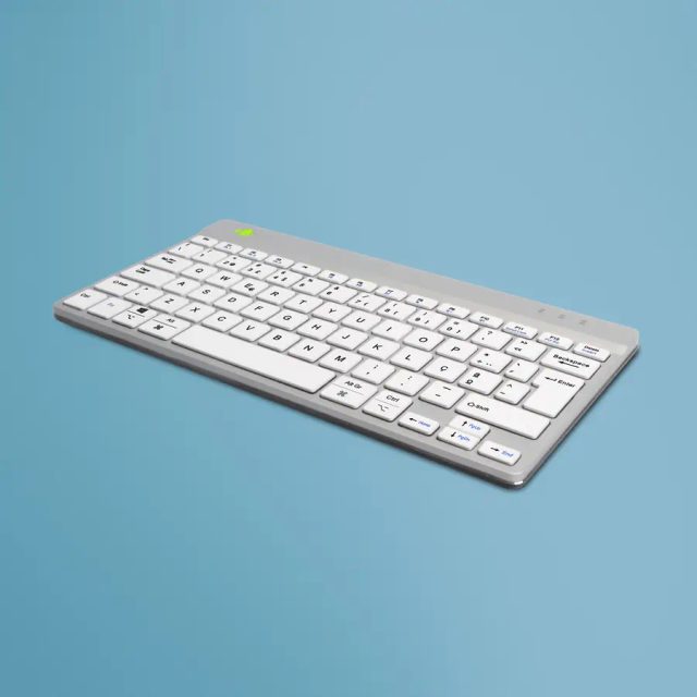 R-Go Tools Ergonomic keyboard R-Go Compact Break, compact keyboard with break software, QWERTY (PT), Bluetooth, white