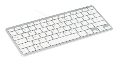 R-Go Tools Ergonomic keyboard R-Go Compact, compact keyboard, flat design, QWERTY (US), wired, white