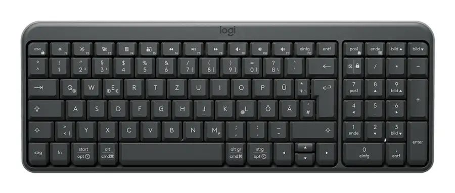 Logitech K250 Compact Bluetooth keyboard Universal RF Wireless + Bluetooth QWERTZ German Graphite