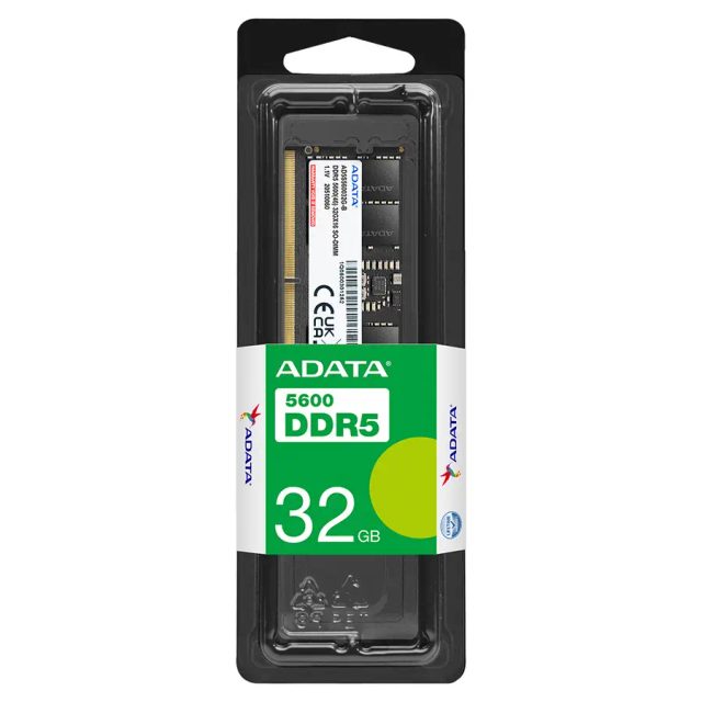 ADATA AD5S560032G-S memory module 32 GB 1 x 32 GB DDR5 262-pin SO-DIMM ECC