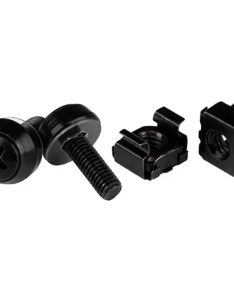StarTech.com M5 x 12mm - Screws and Cage Nuts - 100 Pack, Black