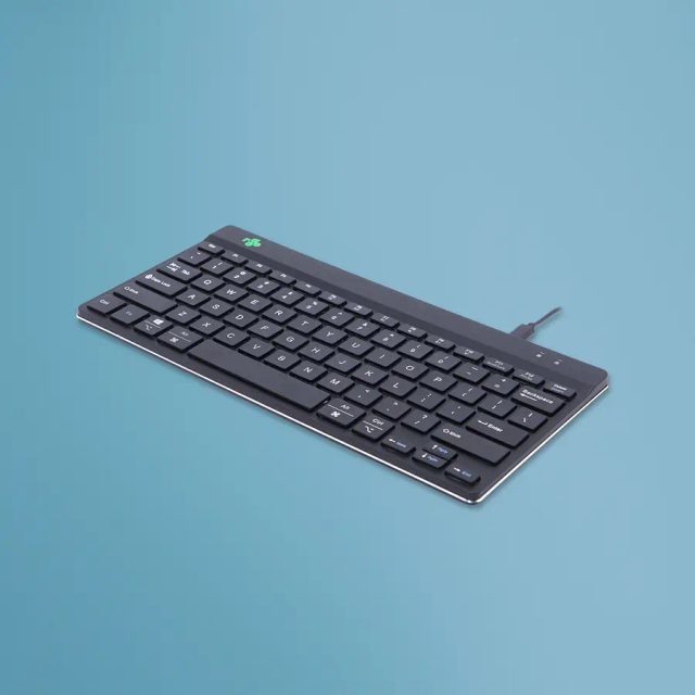 R-Go Tools Ergonomic keyboard R-Go Compact Break, compact keyboard with break software, QWERTY (US), wired, black