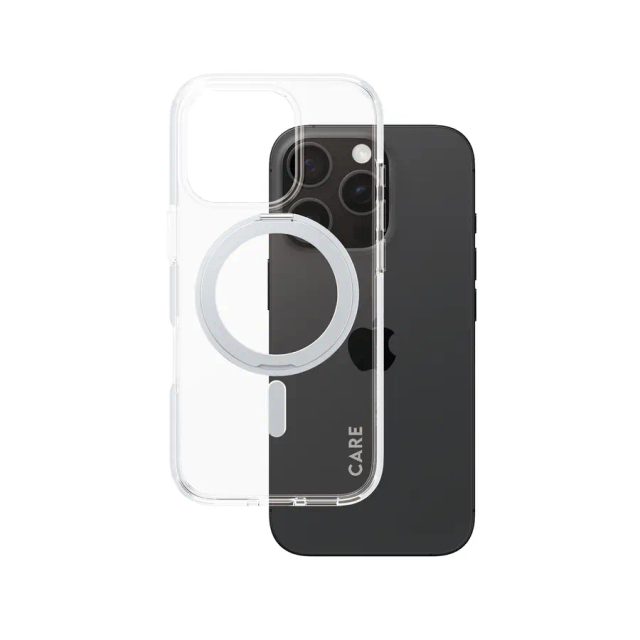 PanzerGlass CARE™ by ® Case Transparent w. Silver Kickstand & MagSafe iPhone 16 Pro