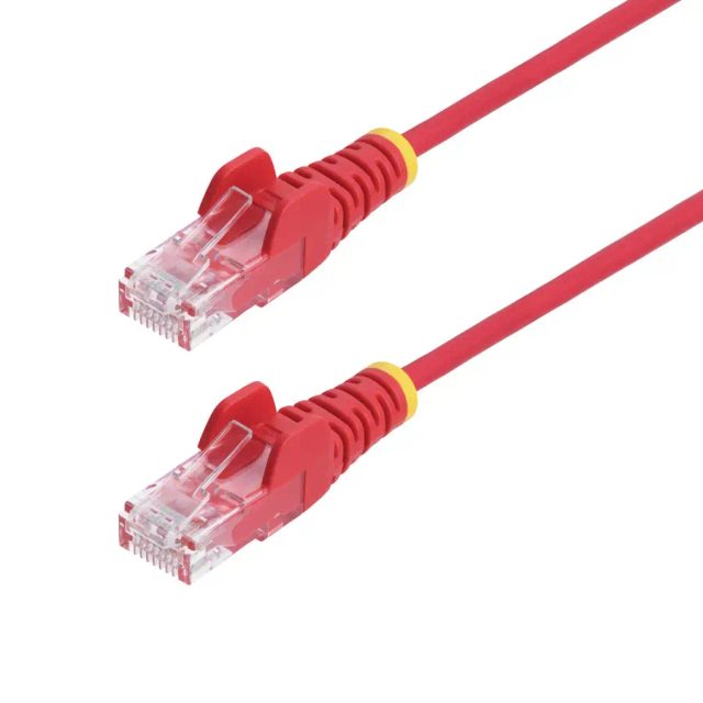 StarTech.com 7m Red Slim CAT6 Ethernet Cable, Snagless, 100W PoE, UTP, LSZH, 28AWG Pure Bare Copper Wire, Slim RJ45 Network Patch Cord w/Strain Reliefs, Individually Tested