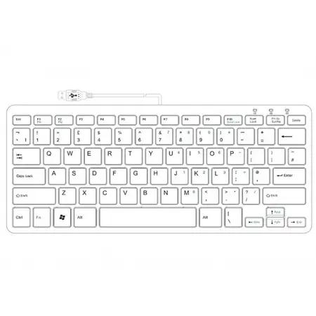 R-Go Tools Ergonomic keyboard R-Go Compact, compact keyboard, flat design, QWERTY (UK), wired, white
