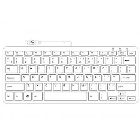 R-Go Tools Ergonomic keyboard R-Go Compact, compact keyboard, flat design, QWERTY (UK), wired, white