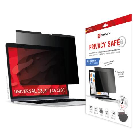 Displex PRIVACY SAFE magnetic 2-way privacy filter for Laptop/ Notebook 13,3'' (16:10)
