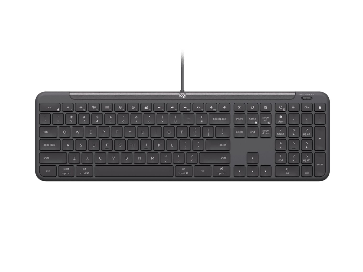 Logitech Signature Slim Wired K620 For Business keyboard Universal USB QWERTY Swiss Graphite