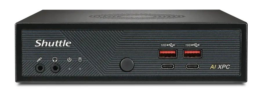 Shuttle Slim AI PC DN11H5 Intel Core Ultra 5 125H, Intel Arc graphics, 2xHDMI, 2x DP, 4x 2.5Gbit LAN, VESA, 24/7 permanent operation