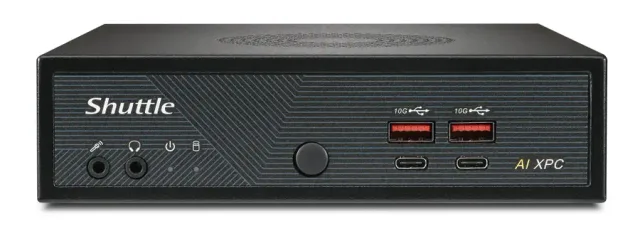 Shuttle Slim AI PC DN11H5 Intel Core Ultra 5 125H, Intel Arc graphics, 2xHDMI, 2x DP, 4x 2.5Gbit LAN, VESA, 24/7 permanent operation