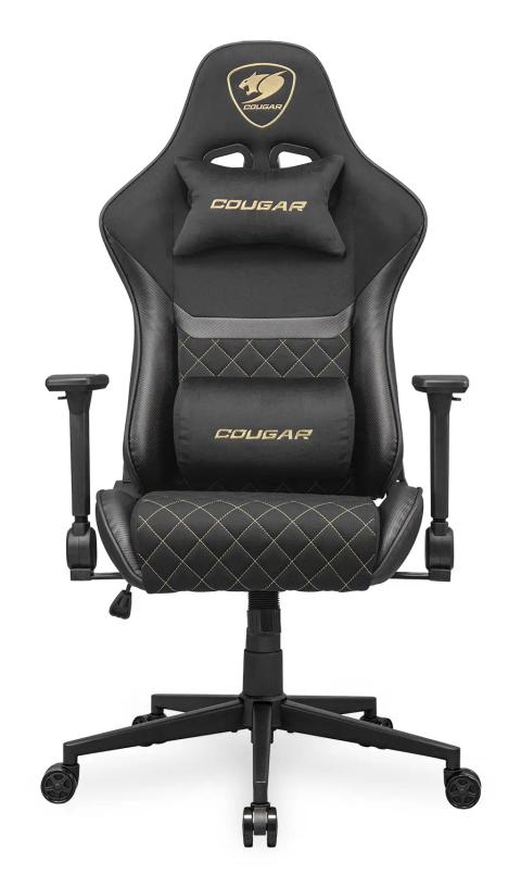 COUGAR Armor One V2 Gold F Gaming Chair, PVC/Fabric, Black