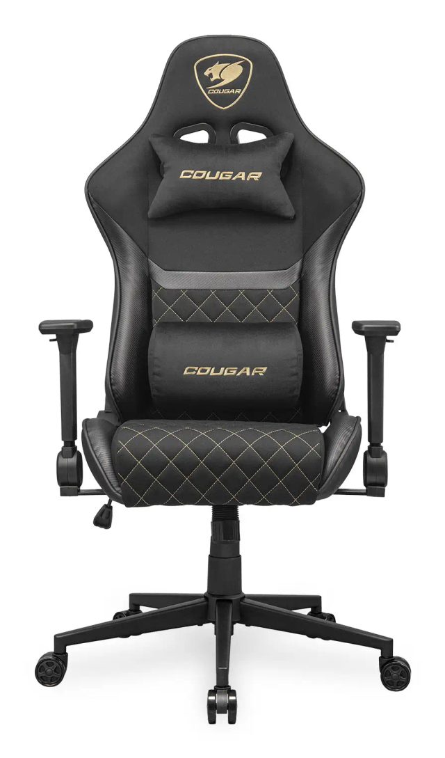 COUGAR Armor One V2 Gold F Gaming Chair, PVC/Fabric, Black