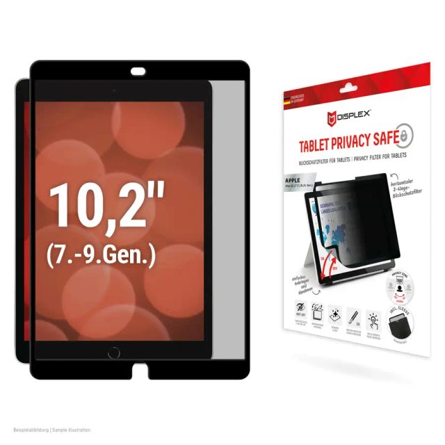 Displex TABLET PRIVACY SAFE removable 2-way privacy filter for iPad 10,2'' (7./8./9. Gen.)