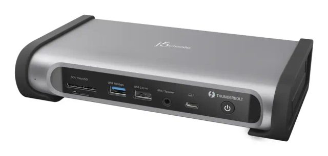 j5create JTD568 Thunderbolt™ 4 Quad Display Docking Station-EU, Black