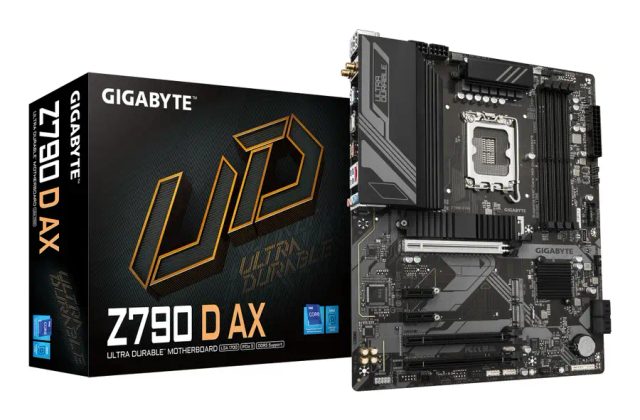 GIGABYTE Z790 D AX Motherboard - Supports Intel Core 14th Gen CPUs, 12+1+1 Phases Digital VRM, up to 7600MHz DDR5 (OC), 3xPCIe 4.0 M.2, Wi-Fi 6E, 2.5GbE LAN, USB 3.2 Gen 2