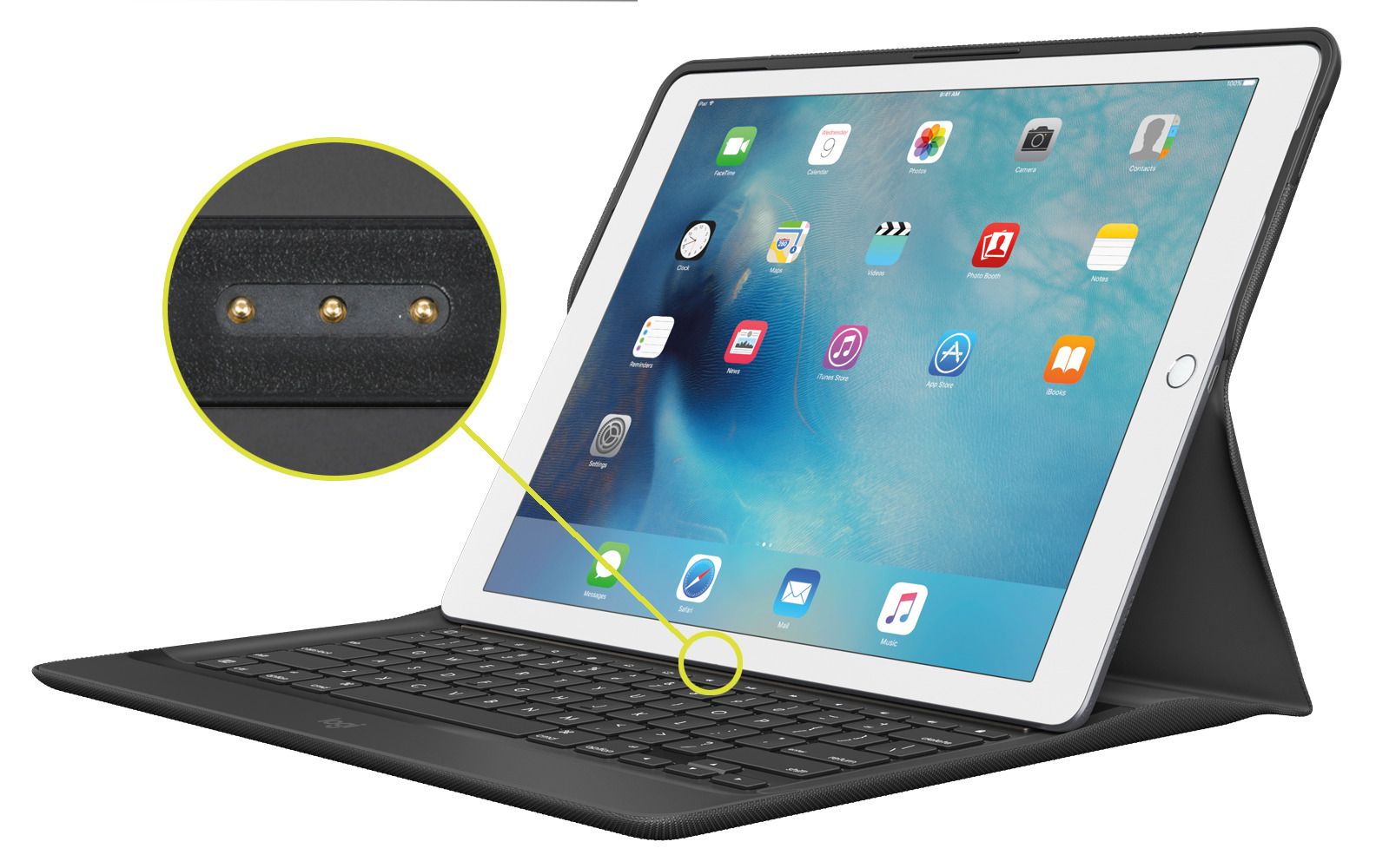 Logitech CREATE QWERTY Italian Smart Connector Black