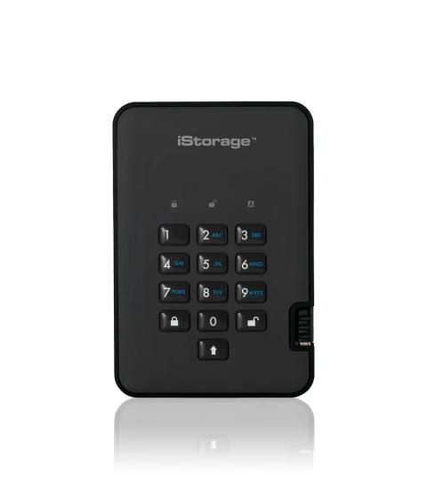 iStorage diskAshur² HDD 2TB Black | Secure Portable Hard Drive |AES-XTS 256-bit Hardware Encryption | PIN protected | OS & Platform Independent | TAA Compliant|Brute force hack defence | Dust/Water Resistant