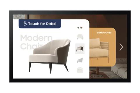 Samsung QM32C-T Digital signage flat panel 81.3 cm (32") LCD Wi-Fi 400 cd/m² Full HD Black Touchscreen Tizen 7.0 16/7