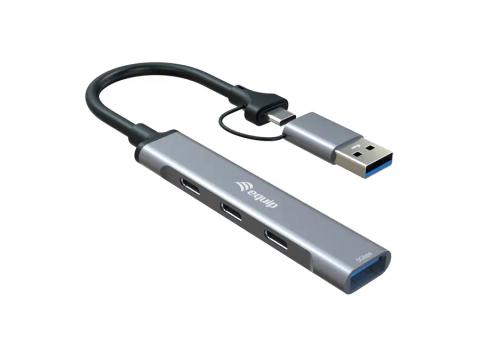 Equip 4-Port USB 3.2 Gen 1/2.0 Hub, USB-C x 3 + USB-A x 1