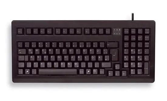 CHERRY G80-1800 Compact Corded Keyboard, Black, PS2/USB, (QWERTY - UK)