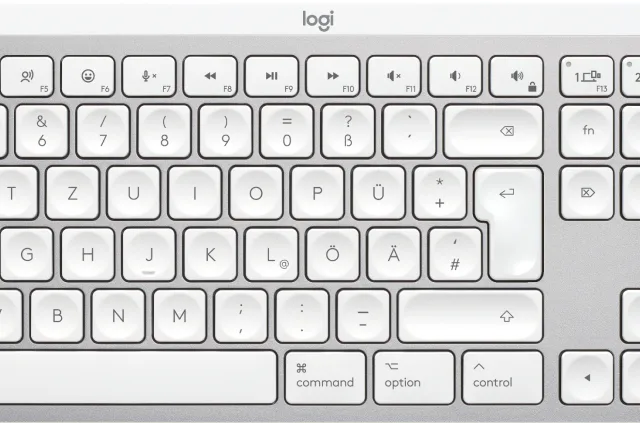 Logitech MX Keys S for Mac keyboard Office RF Wireless + Bluetooth QWERTZ German Aluminium, White